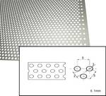 Plech děrovaný 1 mm kruhový otvor 3 mm předsazená rozteč 5 mm (1x2m)