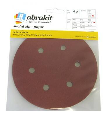 Brusný výsek 150 mm P120 3 ks s otvory rychloupínací